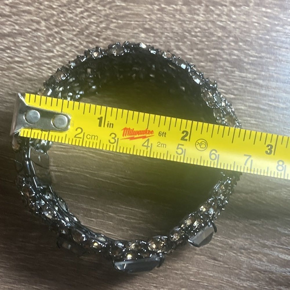 Alexis Bittar Bangle Cuff Bracelet with High Quality Crystals  Gun Metal Shade - Picture 8 of 14